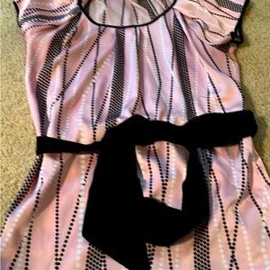 Polka Please! Black and White polka-dots on a beautiful pink soft, soft blouse!